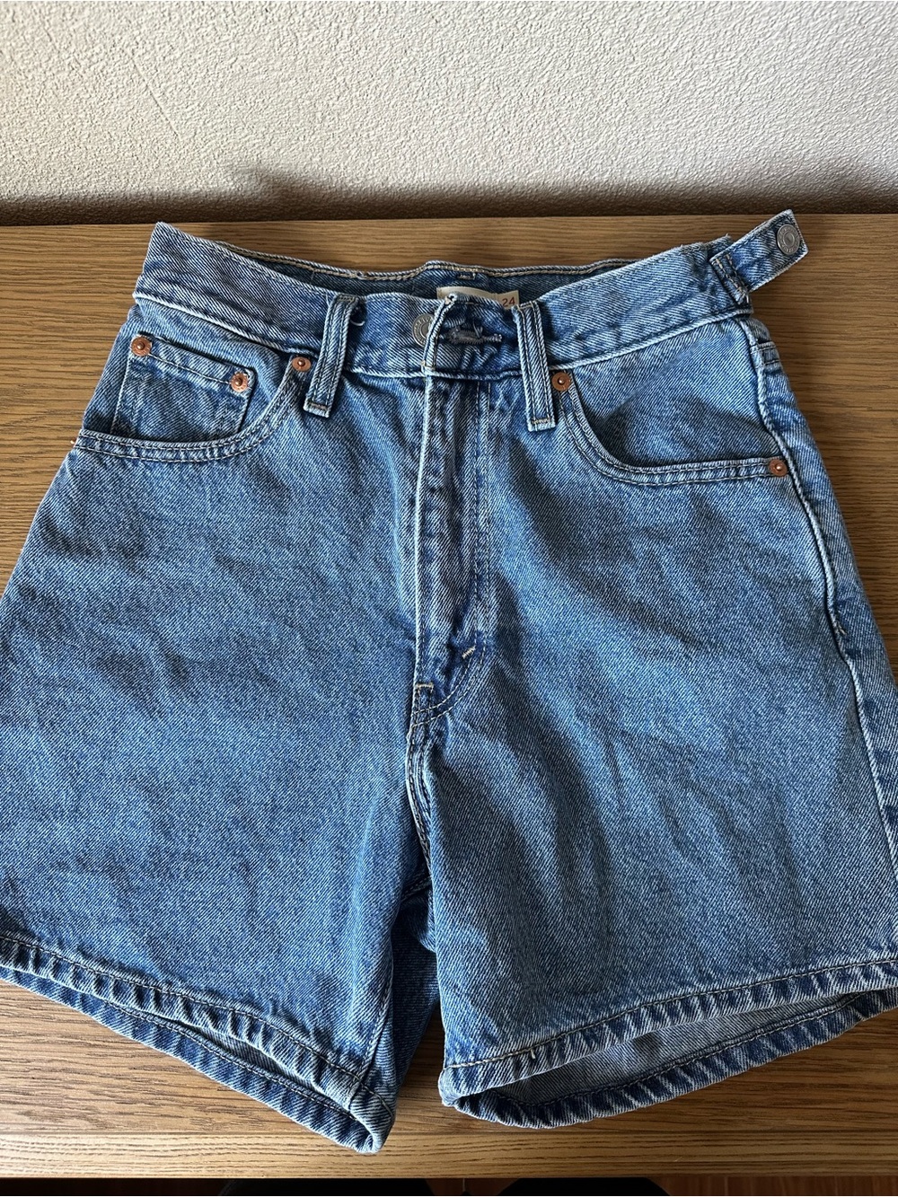 Levi's Classic Blue High-Waist Denim Shorts